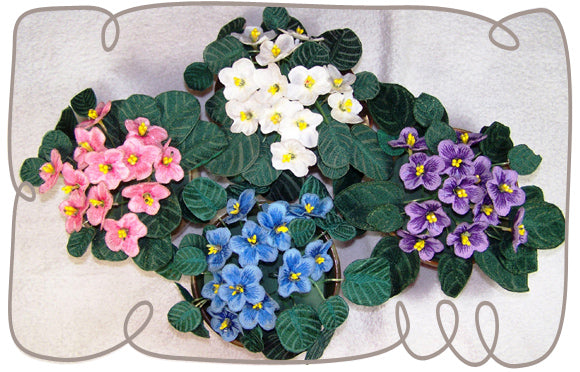 Fabric White African Violet