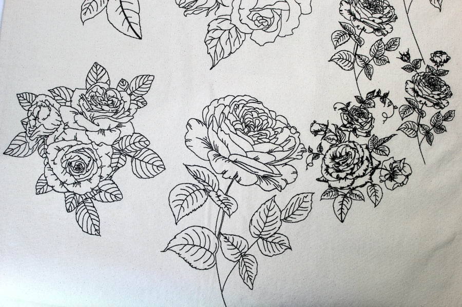 Rose Redwork