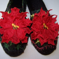 3D Poinsettia Espadrille Shoe Pattern