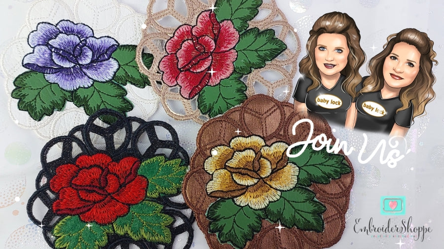 6 x 6 Rose Coaster Cutwork