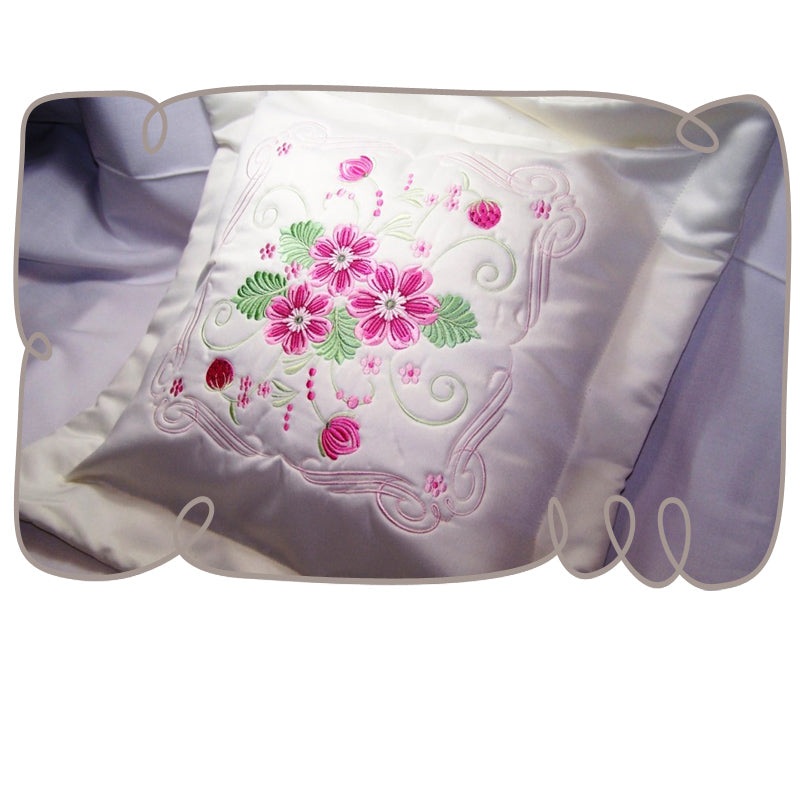 Pink Floral Pillow Cover
