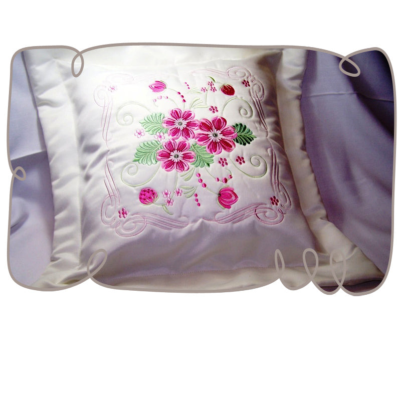 Pink Floral Pillow Cover