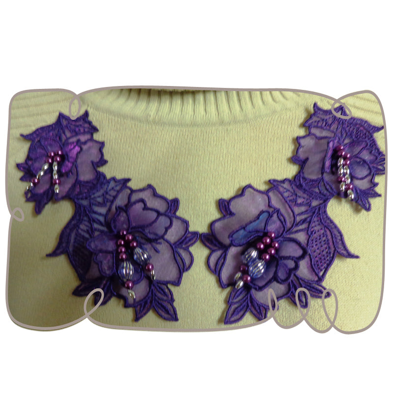 Iron on Flower 2 Medium Neckline