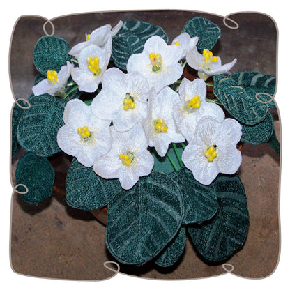 Fabric White African Violet