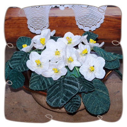 Fabric White African Violet