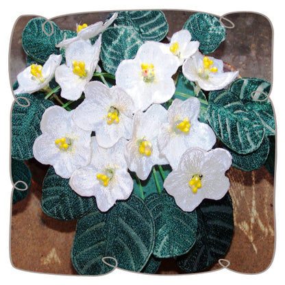 Fabric White African Violet