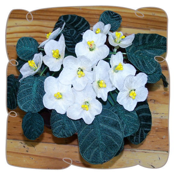 Fabric White African Violet