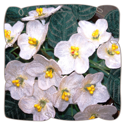 Fabric White African Violet