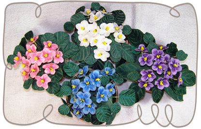 Fabric White African Violet