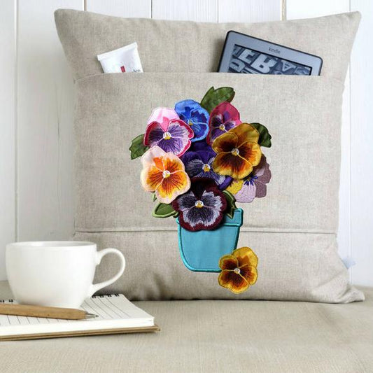 Pansies in Vase 4x4