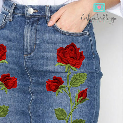 Red Rose Patches