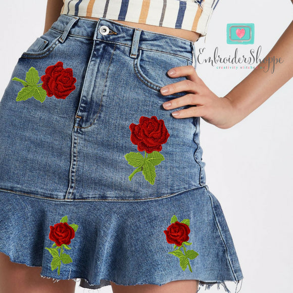 Red Rose Patches