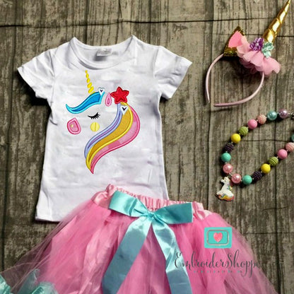 Unicorn Faces Applique Set