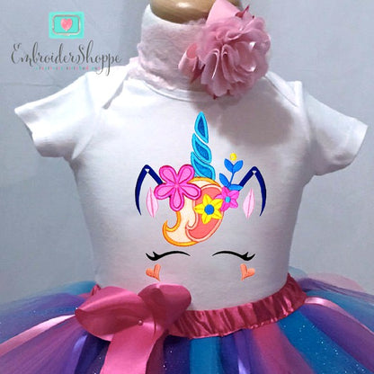 Unicorn Faces Applique Set