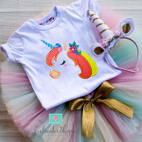 Unicorn Faces Applique Set