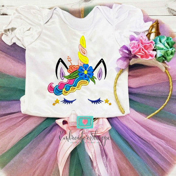 Unicorn Faces Applique Set