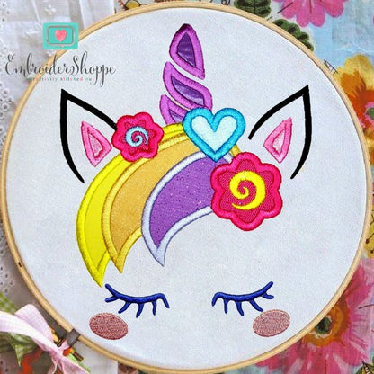Unicorn Face 3 Applique