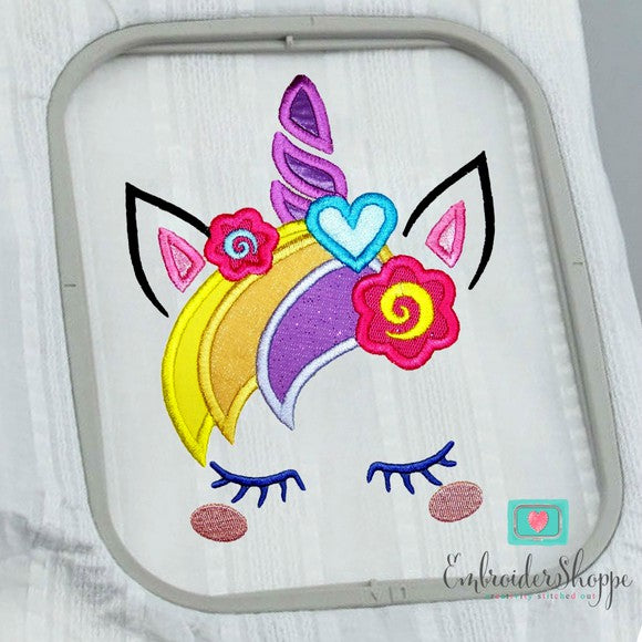 Unicorn Face 3 Applique