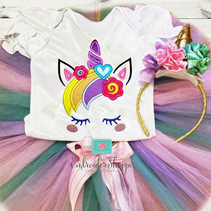 Unicorn Face 3 Applique