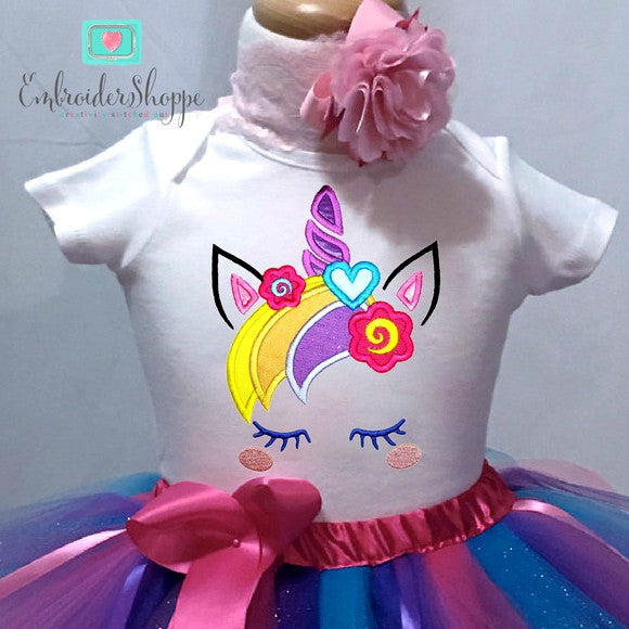 Unicorn Face 3 Applique