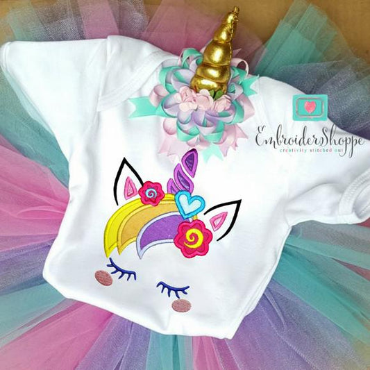 Unicorn Face 3 Applique