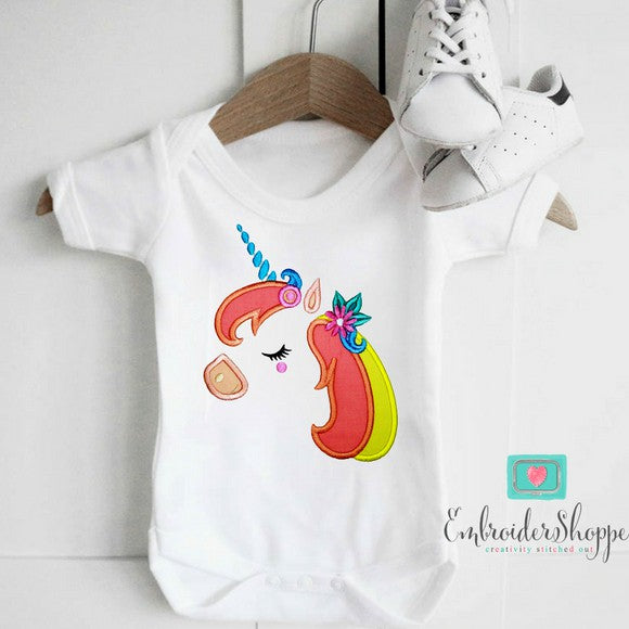 Unicorn Side Face 1 Applique