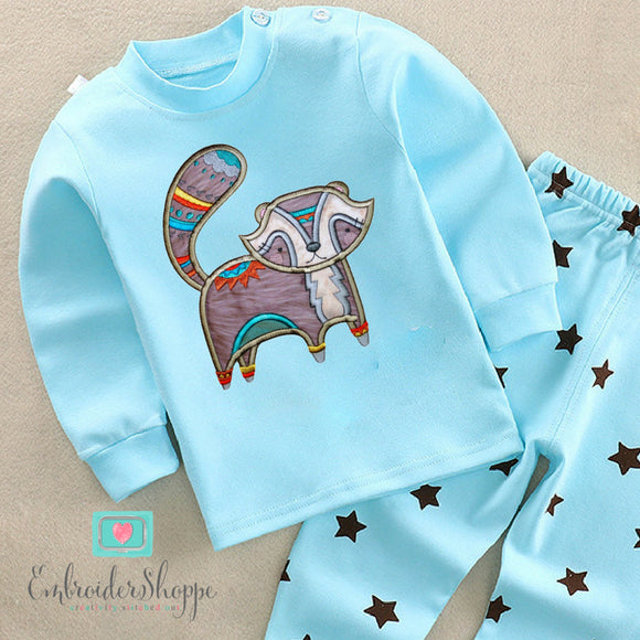 Tribal Raccoon Applique