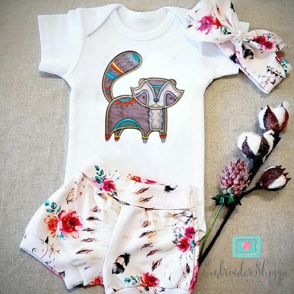 Tribal Raccoon Applique