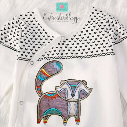 Tribal Raccoon Applique