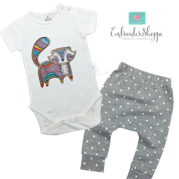 Tribal Raccoon Applique