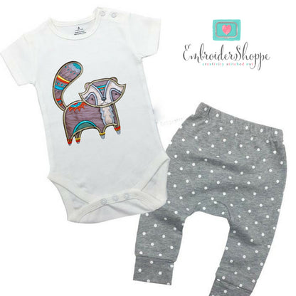 Tribal Raccoon Applique