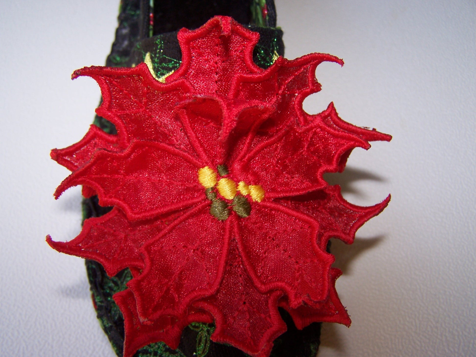 3D Poinsettia Espadrille Shoe Pattern