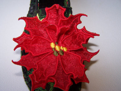 3D Poinsettia Espadrille Shoe Pattern