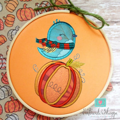 Pumpkin Birdy Applique