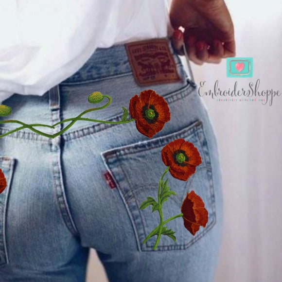 Red Poppy Patches