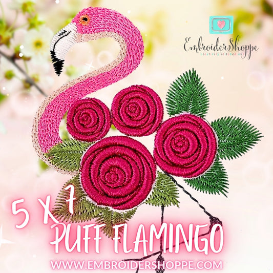 5 x 7 Puff Flamingo