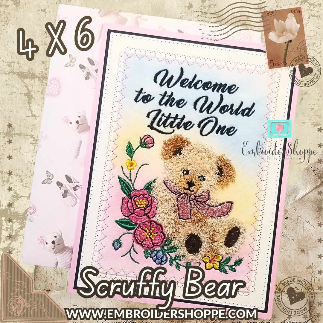 4 x 6 Scruffy Bear