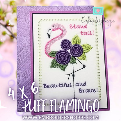 4 x 6 Puff Flamingo