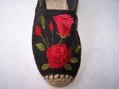 Red Rose Espadrille Shoe Pattern