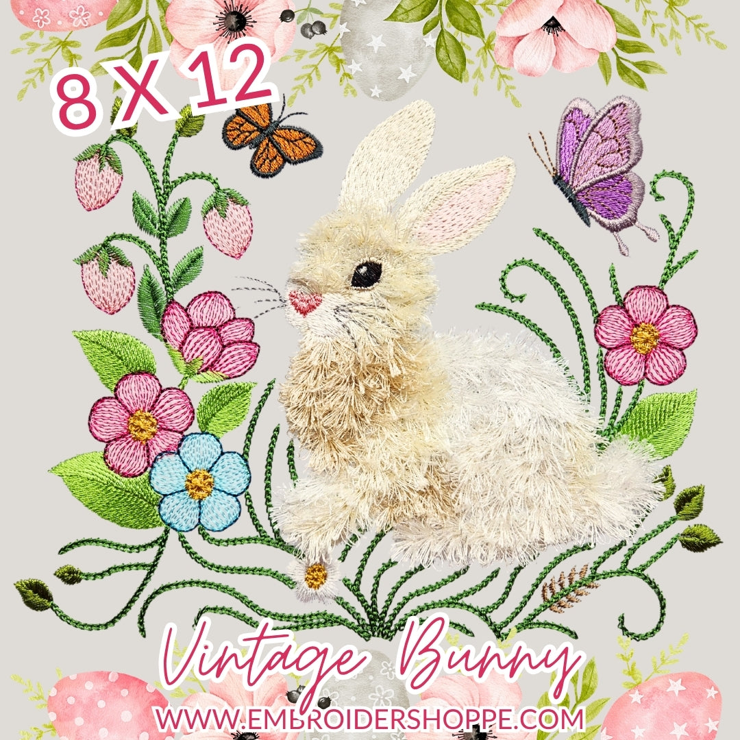 8 x 12 Vintage Bunny