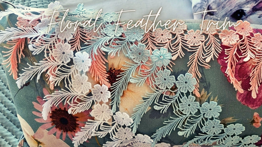 Floral Feather Trim