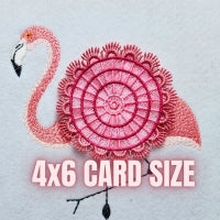 Doily Flower Flamingo 1 4x6 CARD SIZE