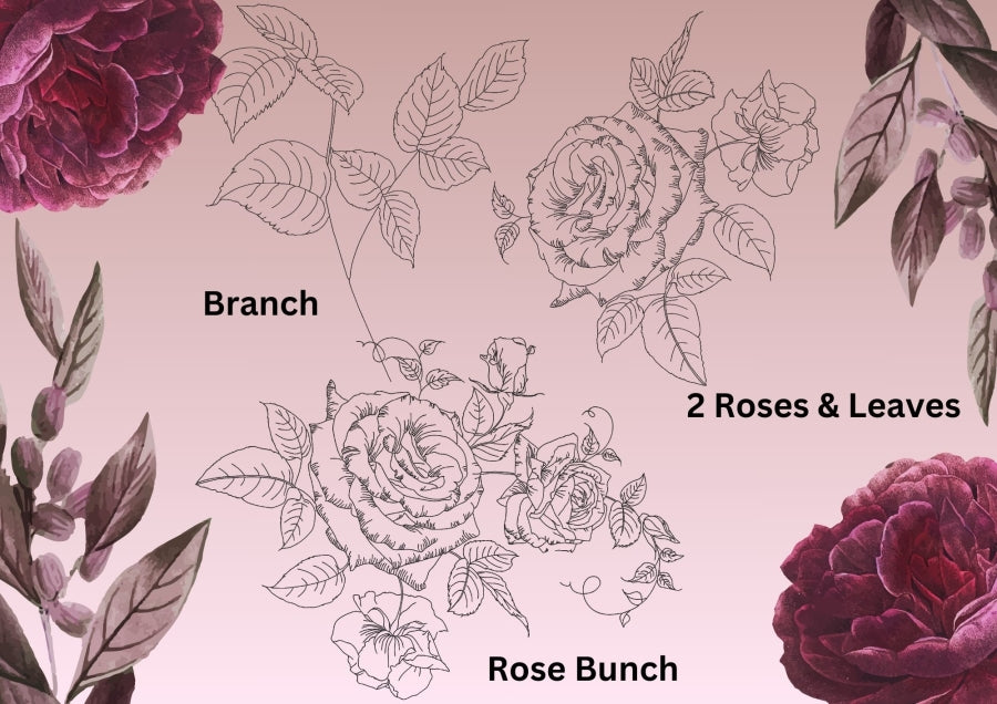 Redwork Roses