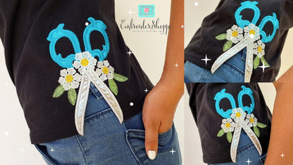 6 X 10 Flower Scissors Side Seam