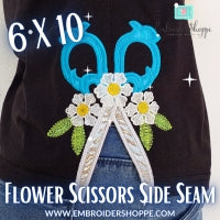 6 X 10 Flower Scissors Side Seam