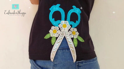 5 X 7 Flower Scissors Side Seam