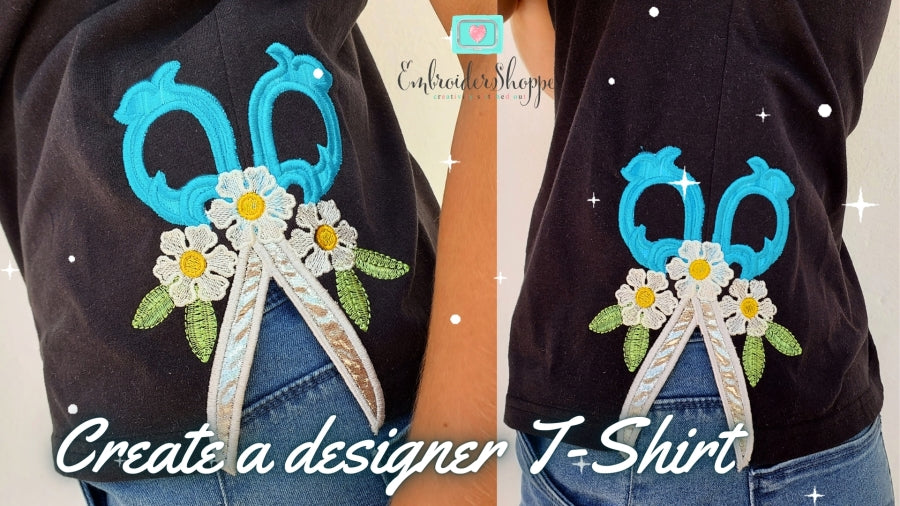 5 X 7 Flower Scissors Side Seam