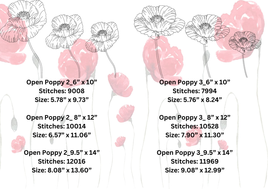 Poppies Redwork