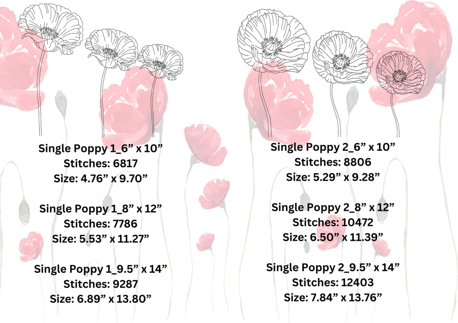 Poppies Redwork
