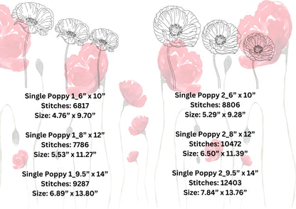 Poppies Redwork